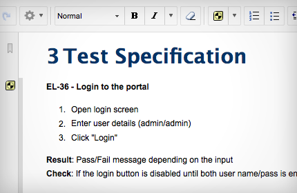 Test Specification document