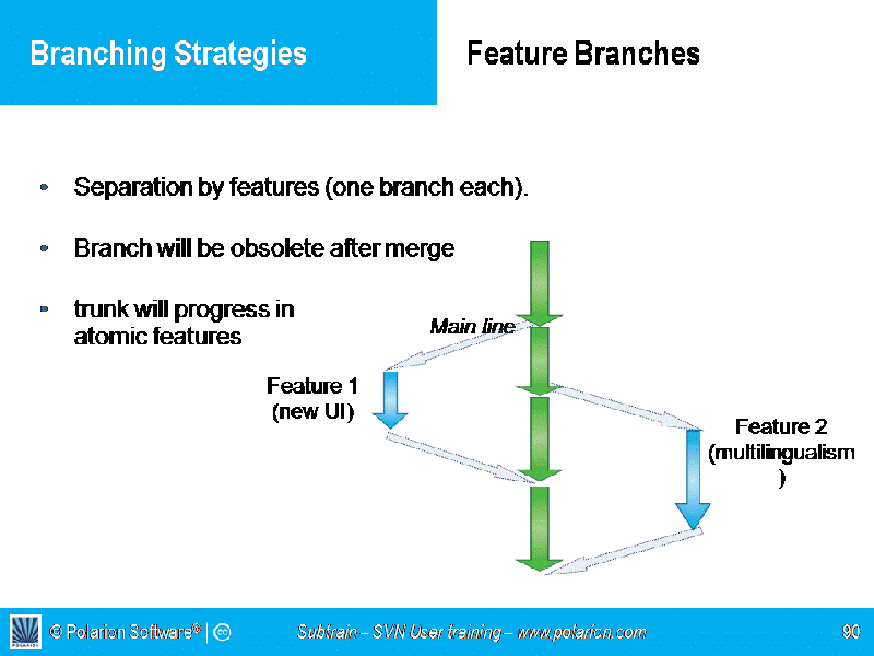 Screenshot: Feature branches
